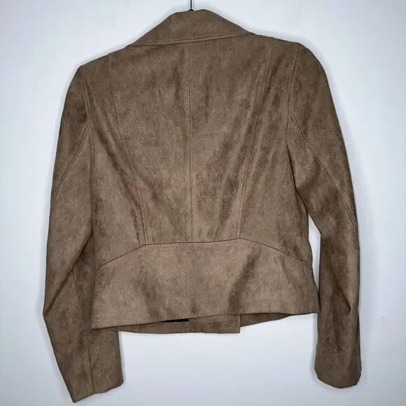 J. Crew Mercantile Women’s Faux Suede Zip Up Moto Jacket Cropped Size XS - Picture 3 of 5